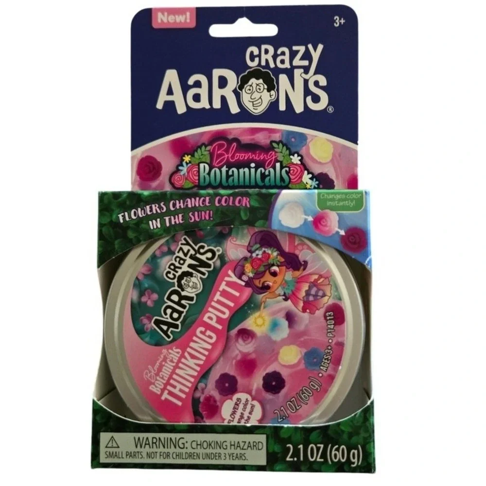 Crazy Aaron's Thinking Putty Kids 2.1 oz Pink New Blooming Botanicals Sun-Change
